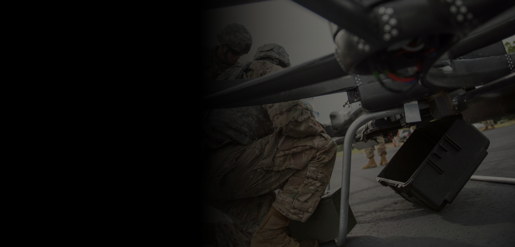Gradient image of Soldier using defense technology